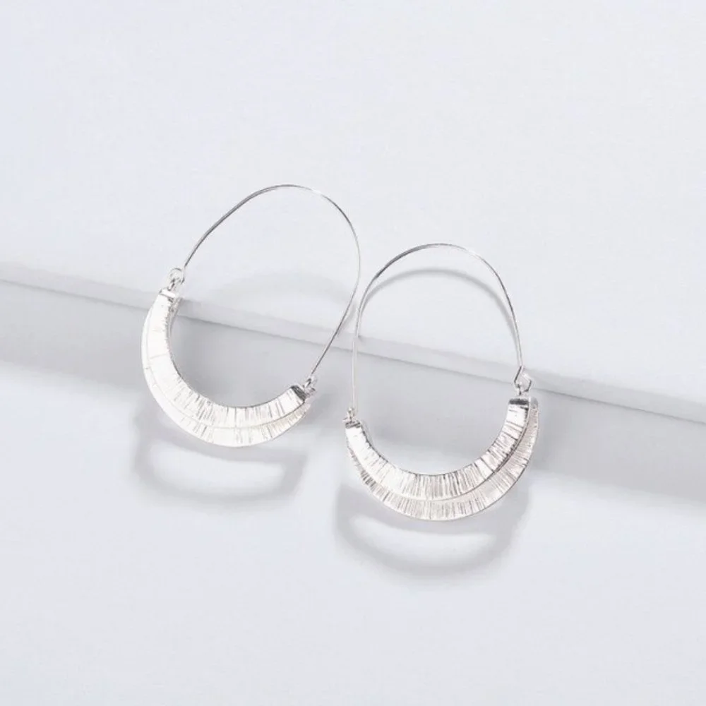 Anthropologie Ssilver Hoop Earrings